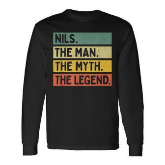 Nils The Man The Myth The Legend面白い名言 長袖Tシャツ - Kawaiitshirt