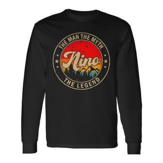 Nino The Man The Myth The Legend Vintage Retro For Grandpa Long Sleeve T-Shirt - Monsterry UK