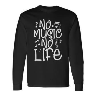 No Music No Life ミュージシャン Djバンド 音符 長袖Tシャツ - Kawaiitshirt