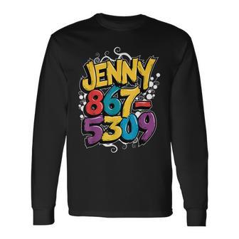 Nostalgic Jenny Phone Number 867-5309 Retro Music 80S Long Sleeve T-Shirt - Monsterry