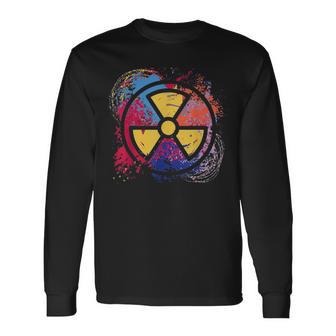 Nuclear Medicine Radiation Symbol Colorful Radiology Tech Long Sleeve T-Shirt - Thegiftio UK