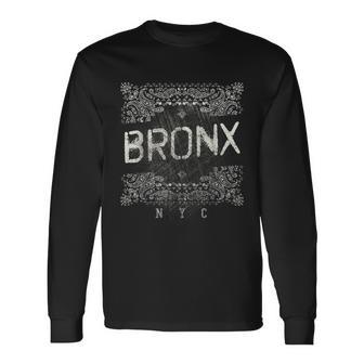 Nyc Bronx バンダナスタイル アンティーク調tシャツ 長袖Tシャツ - Kawaiitshirt