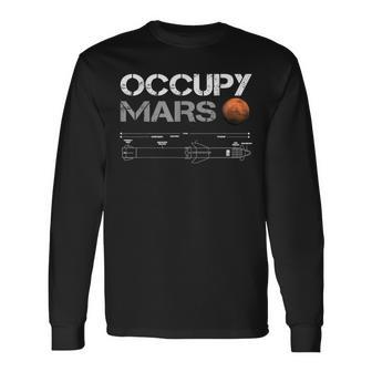 Occupy Mars ロケット 長袖Tシャツ - Kawaiitshirt