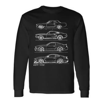 Oldchool Muscle Car Diseño Evolucion Coche Muscle Car Camiseta de manga larga - Regaloses