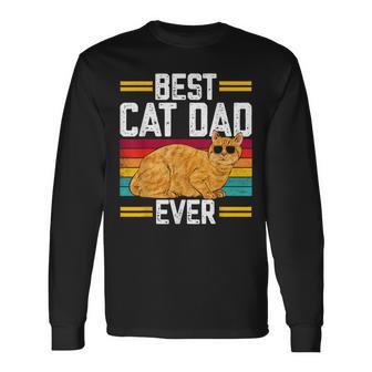 Orange Cat Best Cat Dad Ever Orange Tabby Cat Long Sleeve T-Shirt | Seseable UK