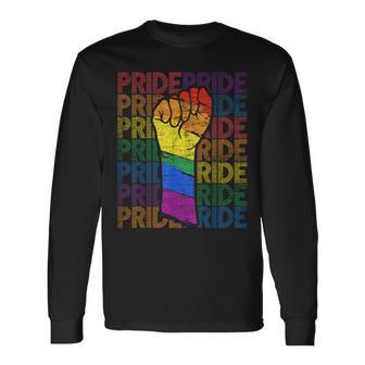 Orgullo Gay Pride Puño Arcoíris Homosexuales Lesbianas Lgbt Camiseta de manga larga - Regaloses