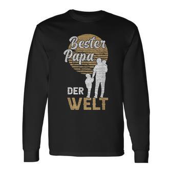 Papa 2 Kinder Bester Papa Der Welt Papaatertag Langarmshirts - Seseable