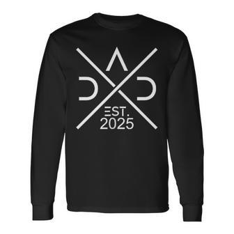 Papa 2025 Dad Est 2025 Langarmshirts - Seseable