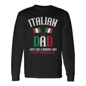 Papa Italian Dad Daddy Hero Grandfather Father's Day Italia Long Sleeve T-Shirt - Thegiftio UK