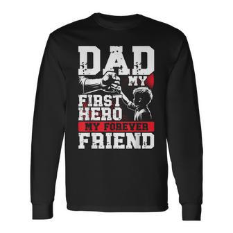 Papa Mein Erster Held Mein Für Immer Freund Langarmshirts - Seseable