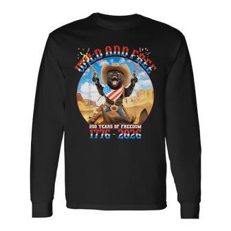 Patriotic Black Cat 250 Years Of Freedom 1776 2026 Long Sleeve T-Shirt - Thegiftio UK