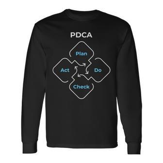 Pdca計画チェック法 長袖Tシャツ - Kawaiitshirt