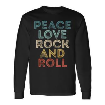 Peace Love Rock And Roll ピース・ラブ・ロックンロールtシャツ ロックンロール・ミュージック 長袖Tシャツ - Kawaiitshirt