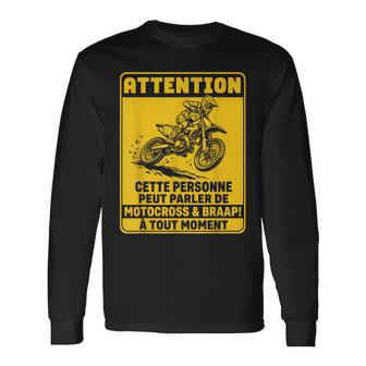Personne Peut Parler De Motocross Moto Cross Motard Humour T-shirt à manches longues - Cadeauxyz