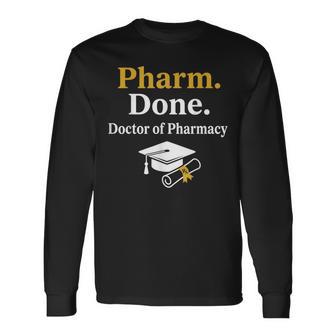 Pharm Done ドクターオブファーマシー 卒業式 長袖Tシャツ - Kawaiitshirt