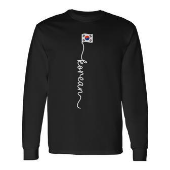 Phrase Coréenne Hangul Lettres Drapeau Corée Duudignature T-shirt à manches longues - Cadeauxyz