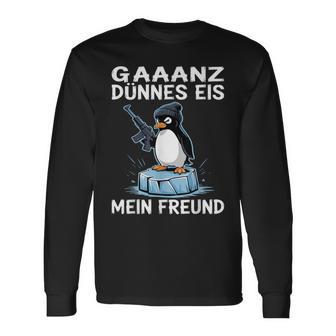 Pinguin Ganz Dünnes Eis Langarmshirts - Seseable