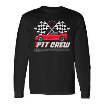 Pit Crew Race Car Birthday Party Racing Matching Family Long Sleeve T-Shirt - Thegiftio UK