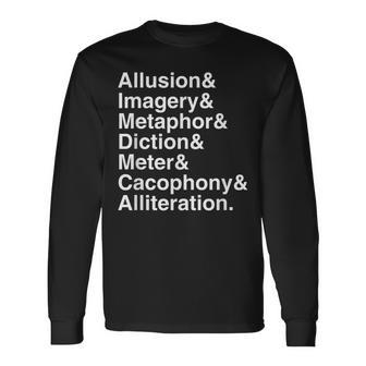 Poetry Literary Devices 長袖Tシャツ - Kawaiitshirt