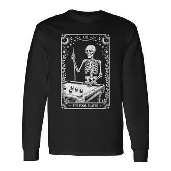 The Pool Player Tarot Card Billiards Lover Long Sleeve T-Shirt - Thegiftio UK