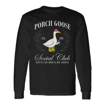 Porch Goose Social Club Gotta Go Dress My Goose Fitness Gym Long Sleeve T-Shirt - Thegiftio UK