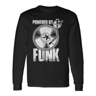 Powered By Funk Music 70年代 & 80年代 ビニール 長袖Tシャツ - Kawaiitshirt