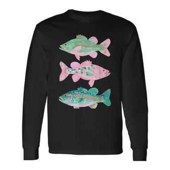 Preppy Fish Bass Coastal Beach Summer Long Sleeve T-Shirt - Thegiftio UK