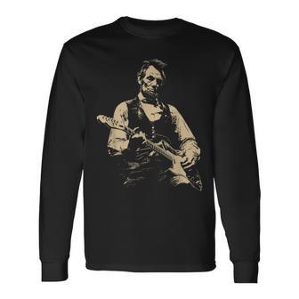 President Abraham Lincoln Abe Lincoln Playing Guitar Long Sleeve T-Shirt | Mazezy