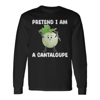 Pretend I Am A Cantaloupe メロン コスチューム マスクメロン 長袖Tシャツ - Kawaiitshirt