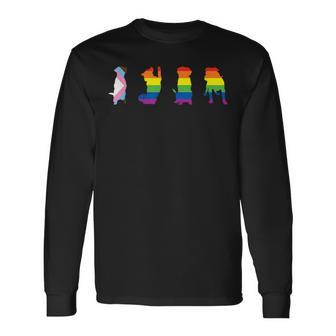 Progress Pride Cute Dog Lgbt プログレス ゲイ ペット好き 長袖Tシャツ - Kawaiitshirt