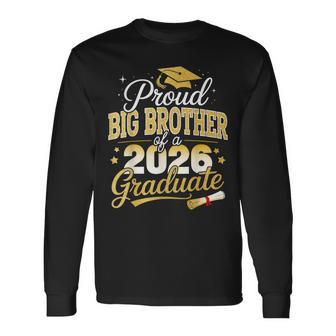 Proud Big Brother Class Of 2026 Graduate Senior Graduation Long Sleeve T-Shirt - Thegiftio UK