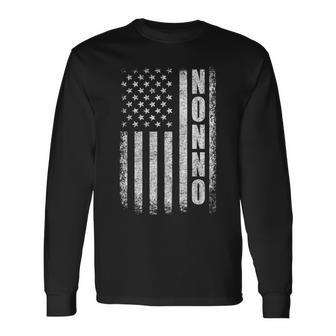 Proud Nonno American Flag Father's Day Patriotic Long Sleeve T-Shirt - Monsterry UK