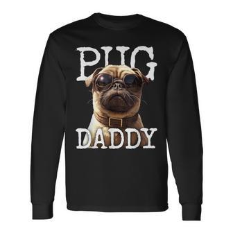 Pug Daddyパグパグパグパグパグパグお父さん犬お父さん父の日甘いパグパグお父さん 長袖Tシャツ - Kawaiitshirt