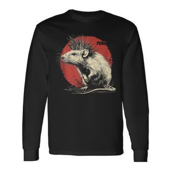 Punk Rock Rata In Mangas Camiseta de manga larga - Regaloses