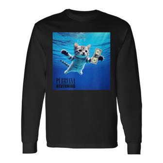 Purrvana Nevermind Cat Long Sleeve T-Shirt - Thegiftio UK