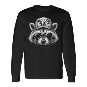 Raccoon Daddy Papa Racoon Fathers Day Dad Cute Raccoons Long Sleeve T-Shirt | Seseable UK