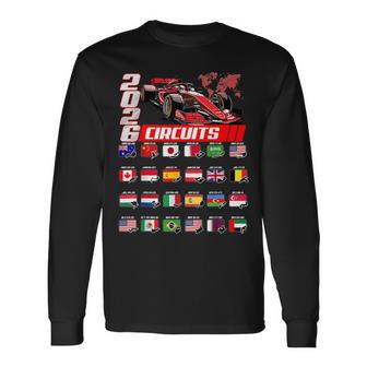 Racing Car Silhouette 2026 Calendar Long Sleeve T-Shirt - Monsterry