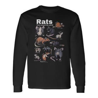 Rats From Around The World Vintage Rodent Chart Long Sleeve T-Shirt - Thegiftio UK