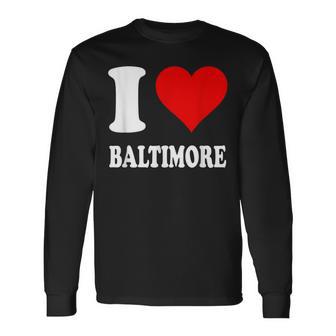 Red Heart I Love Baltimore 長袖Tシャツ - Kawaiitshirt