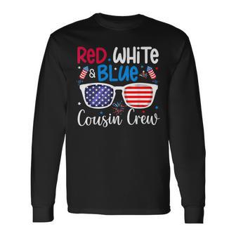 Red White & Blue Cousin Crew 4Th Of July Kids Usa Sunglasses Long Sleeve T-Shirt - Monsterry