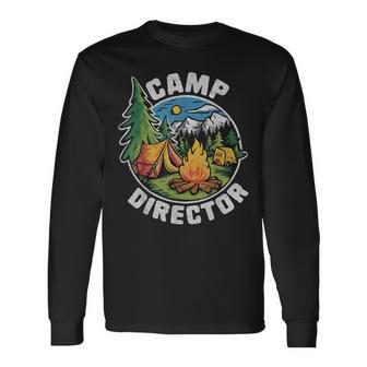 Retro Camp Director Camping Summer Camp Camper Staff Long Sleeve T-Shirt - Thegiftio UK