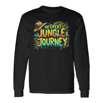 Retro The Great Jungle Journey Adventure Theme Vbs Graphic Long Sleeve T-Shirt - Thegiftio UK