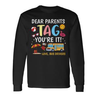 Retro Last Days Of School End Of School Bus Driver We Out Long Sleeve T-Shirt | Mazezy