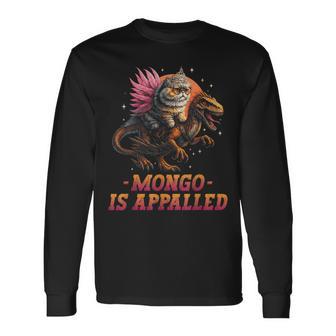 Retro Vintage Mongo Is Appalled Princess Cat Riding Dinosaur Long Sleeve T-Shirt - Thegiftio UK