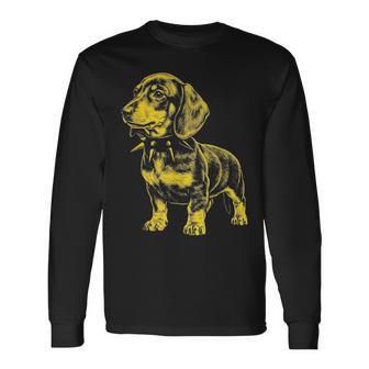 Rocker ダックスフント パンク メタル ロックンロール ミュージック ドッグ 長袖Tシャツ - Kawaiitshirt
