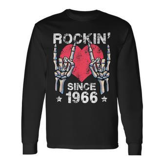 Rockin Desde 1966 Rock & Roll Cumpleaños Retro Rock And Roll Camiseta de manga larga - Regaloses