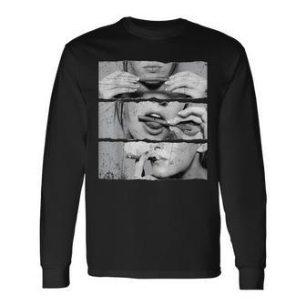 Roll It Lick Itmoke It マリファナポットウィードメンズtシャツ 長袖Tシャツ - Kawaiitshirt