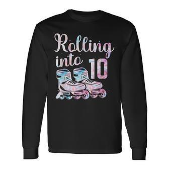 Rolling Into 10 Patines En Línea Para Patinaje De 10 Cumpleaños Camiseta de manga larga - Regaloses