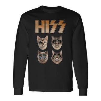 Hiss Rocktars 猫と子猫 長袖Tシャツ - Kawaiitshirt