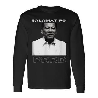 Salamat Po Prrd ありがとう社長ドゥテルテ・ピノイピネー 長袖Tシャツ - Kawaiitshirt